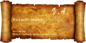 Valach Andor névjegykártya